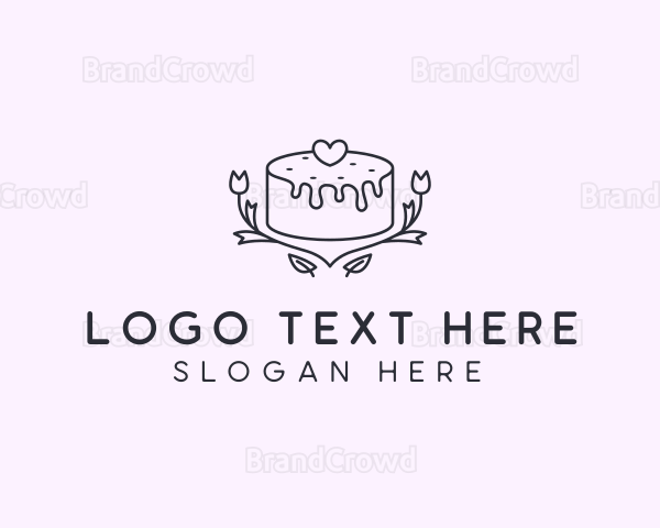 Romantic Wedding Cake Logo