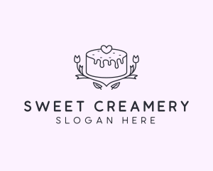 Romantic Wedding Cake logo design