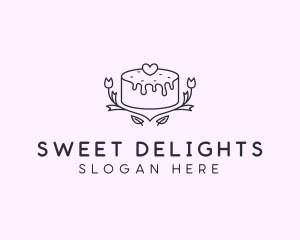 Romantic Wedding Cake logo design