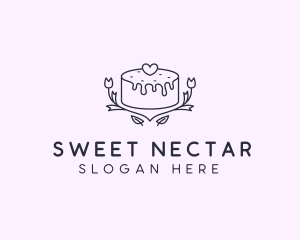 Romantic Wedding Cake logo design