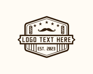 Hair Gel - Hipster Barber Moustache logo design