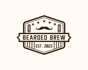 Hipster Barber Moustache logo design