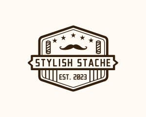 Moustache - Hipster Barber Moustache logo design
