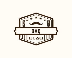 Hipster Barber Moustache logo design