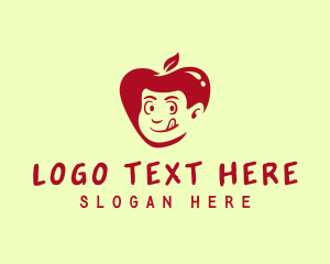 Vegan - Apple Fruit Guy logo design