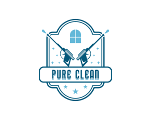 Clean Pressure Washer Sanitation logo design