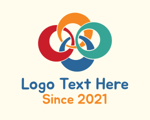 Volunteer - Colorful Laced Rings logo design