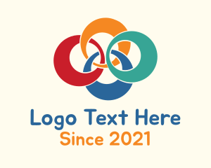 Orange Circle - Colorful Laced Rings logo design