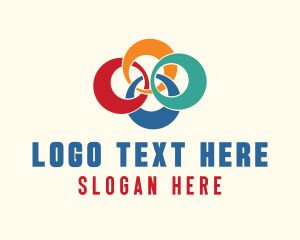 Cooperative - Colorful Round Rings logo design