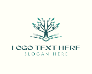 Bookstore - Nature Book Tree logo design