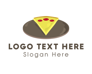 Slice - Pepperoni Pan Pizza logo design
