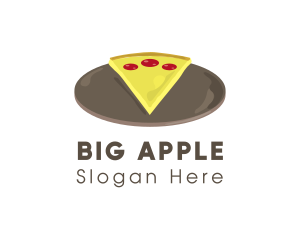 New York Slice - Pepperoni Pan Pizza logo design