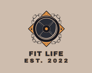 Dumbbell Fitness Workout logo design