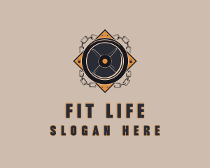 Dumbbell Fitness Workout logo design