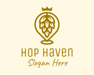 Hops - Gold King Hops Brewery logo design