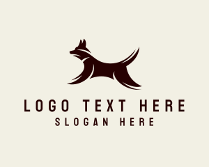Puppy - Jumping Pet Dog logo design