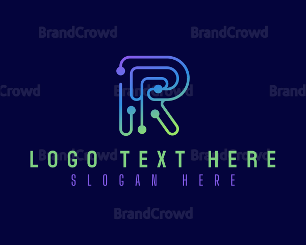 Technology Business Letter R Logo