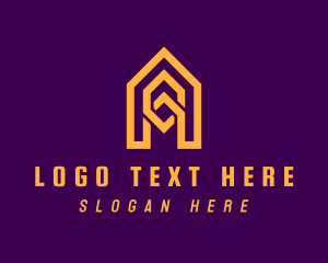 Geometric Yellow Letter A logo design