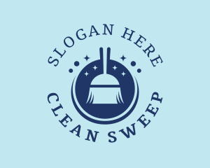 Broom House Cleaning logo design