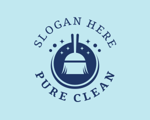 Broom House Cleaning logo design