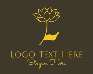 Relaxation - Gold Lotus Flower logo design