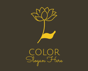 Skincare - Gold Lotus Flower logo design