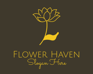 Gold Lotus Flower logo design