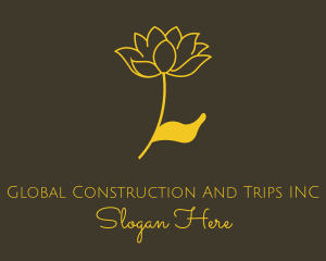Skincare - Gold Lotus Flower logo design