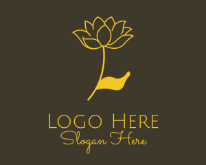 Lotus - Gold Lotus Flower logo design