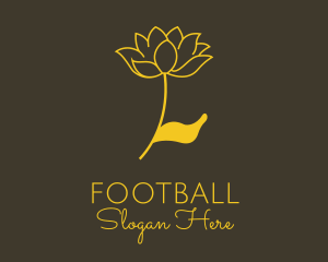 Flower Shop - Gold Lotus Flower logo design