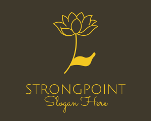 Treatment - Gold Lotus Flower logo design