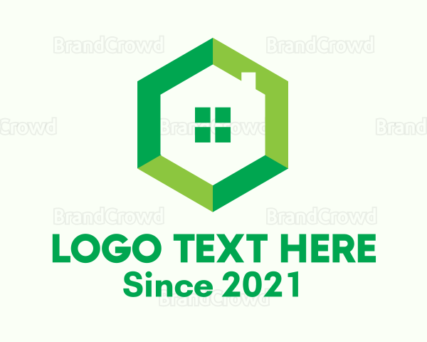 Green Hexagon Home Logo