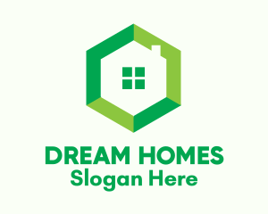 Green Hexagon Home Logo