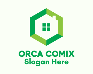 Green Hexagon Home Logo