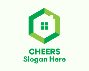 Green Hexagon Home Logo