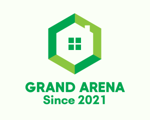 Green Hexagon Home logo design