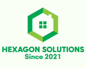 Hexagon - Green Hexagon Home logo design