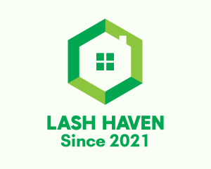 Green Hexagon Home logo design