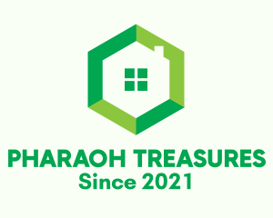 Green Hexagon Home logo design