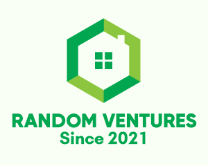 Green Hexagon Home logo design