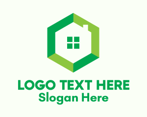 Green Hexagon Home Logo