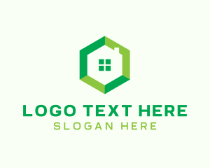 Home - Green Hexagon Home logo design