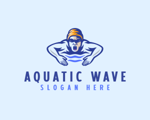 Olympic Swimmer Athlete logo design