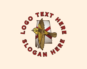 Southern Longleaf Pine - Yellowhammer Bird Alabama logo design