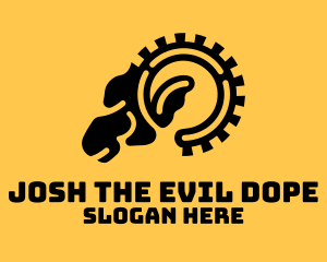 Goat Gear Cogwheel Logo