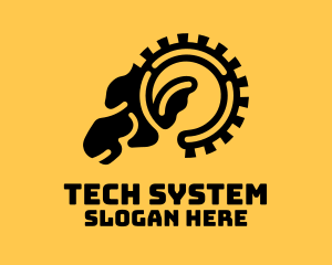 System - Goat Gear Cogwheel logo design