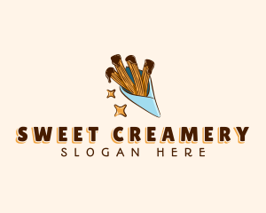 Sweet Chocolate Churros logo design