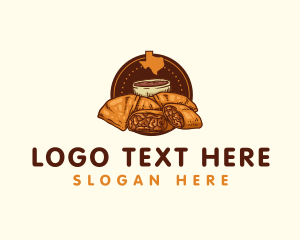 Khachapuri - Texas Sopaipilla and Strudel Food logo design