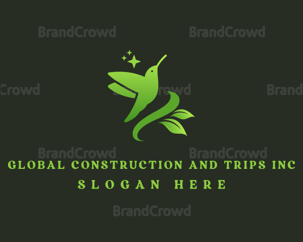 Garden Leaf Hummingbird Logo