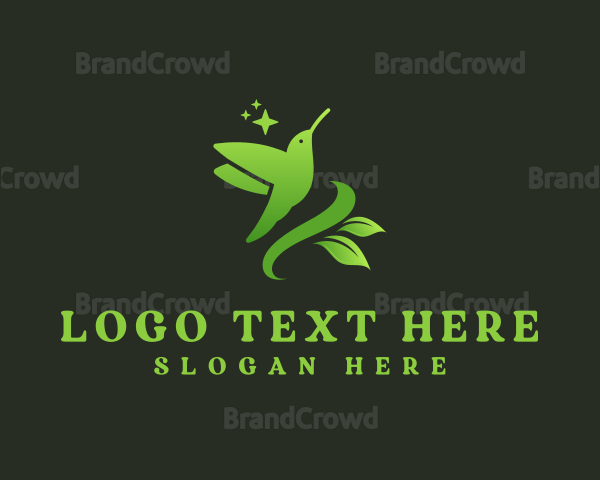 Garden Leaf Hummingbird Logo